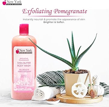 NEW YORK EXFOLIATING POMEGRANATE SHEA BUTTER BODY WASH
