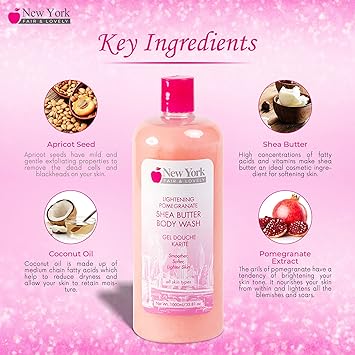 NEW YORK EXFOLIATING POMEGRANATE SHEA BUTTER BODY WASH