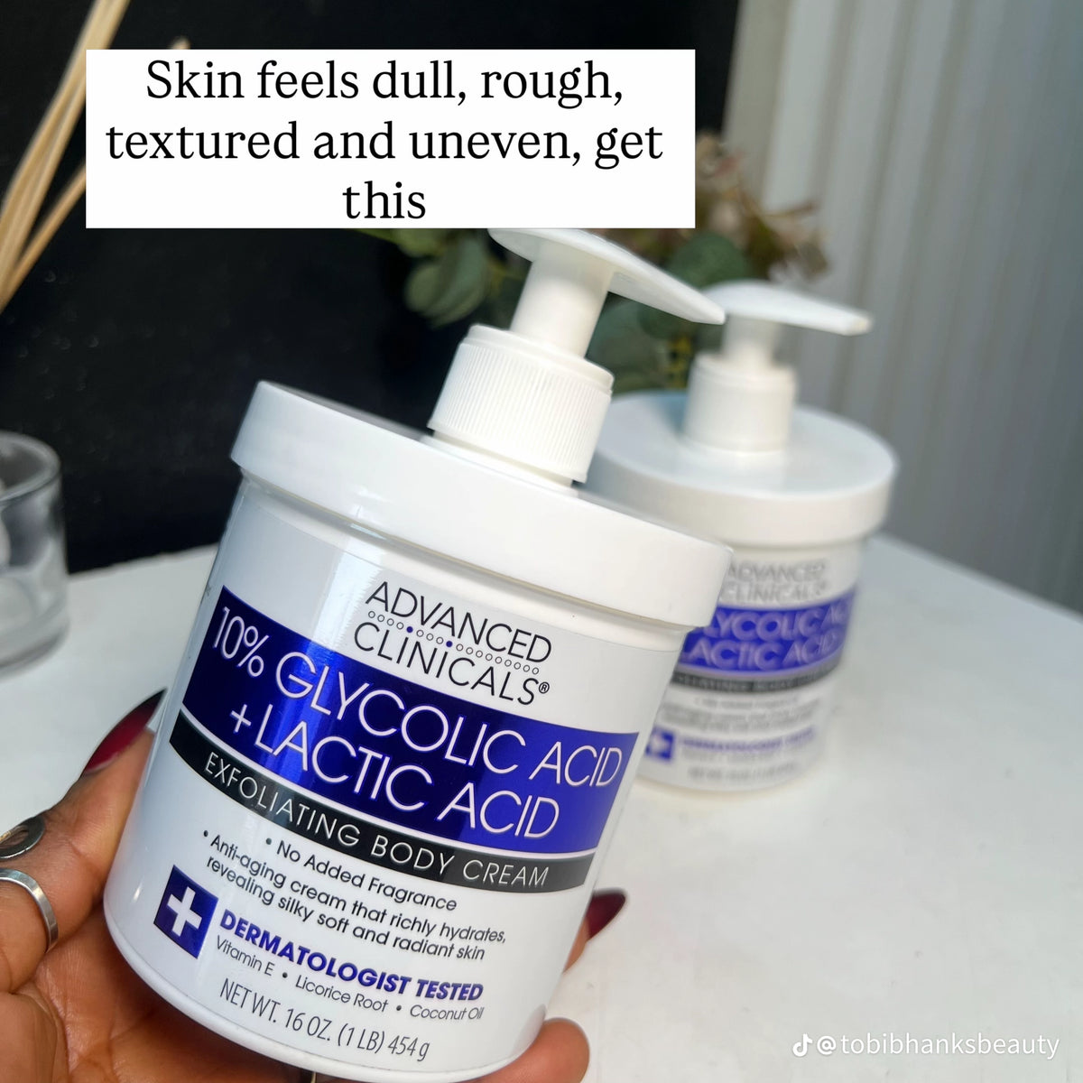 Advanced clinicals glycolic + lactic acid body cream