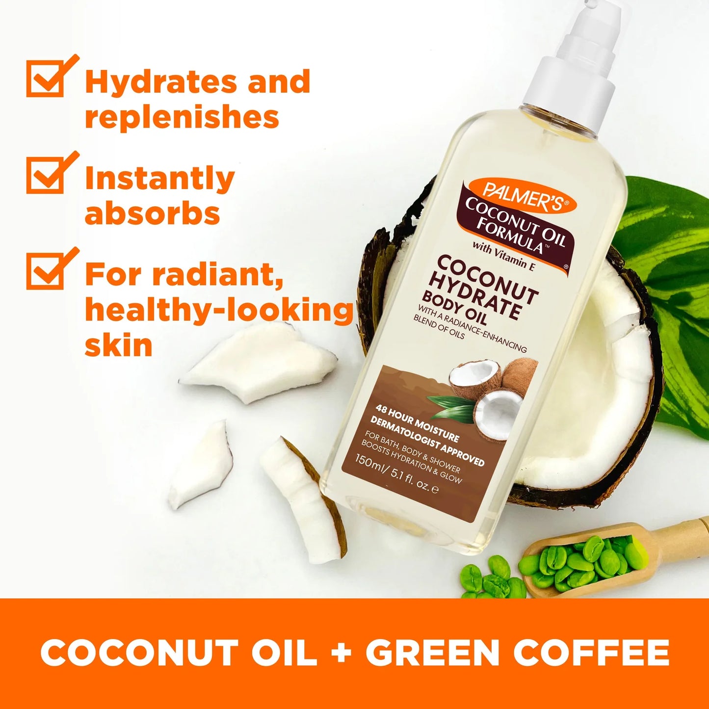 PALMER'S COCONUT OIL FORMULA WITH VITAMIN E COCONUT HYDRATE BODY OIL