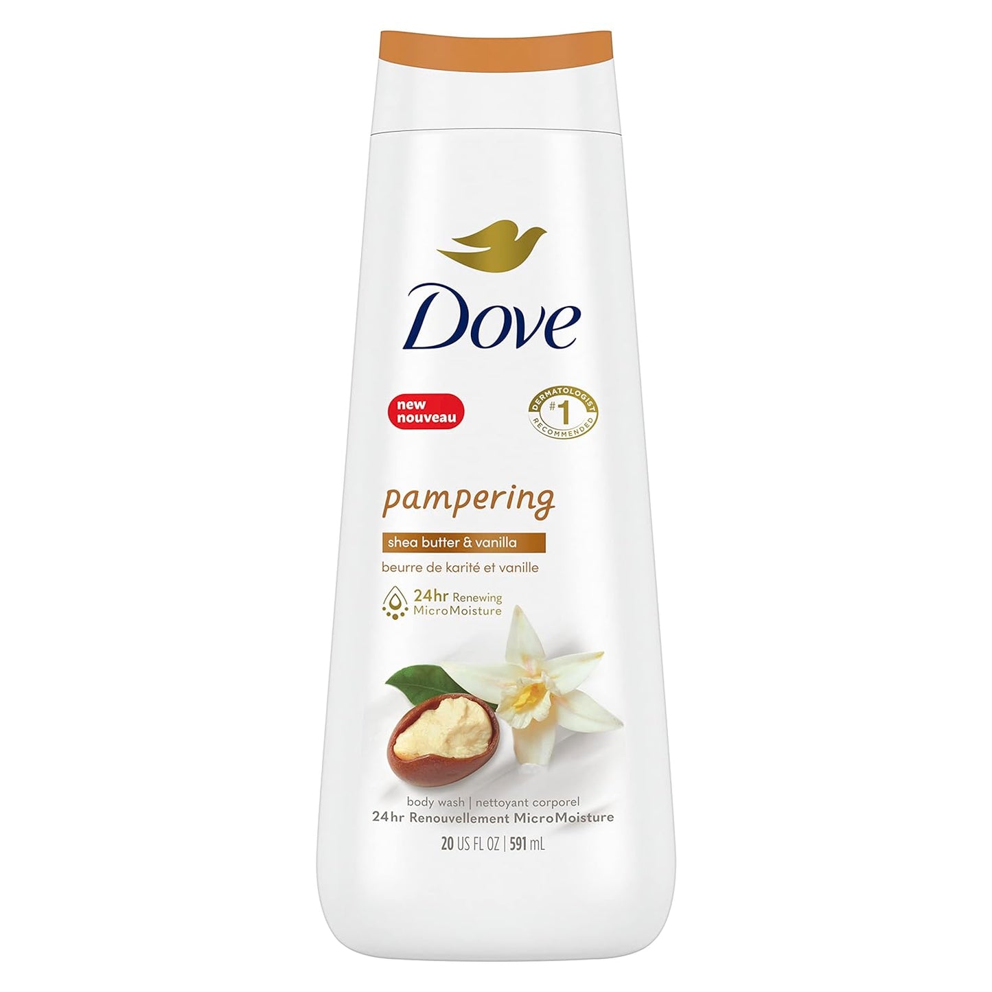 DOVE ADANCED CARE - PAMPERING SHEA BUTTER & VANILLA BODY WASH