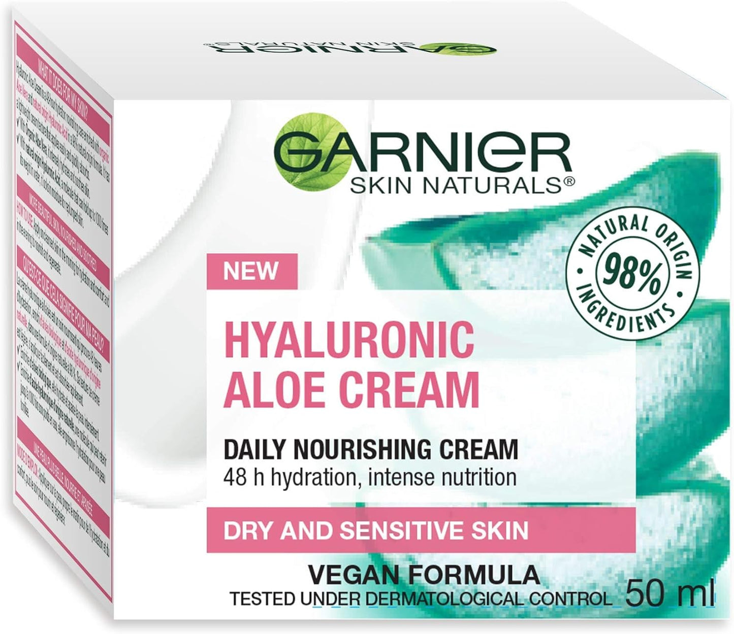 GARNIER HYALURONIC ALOE + DAILY NOURISHING CREAM - DRY AND SENSITIVE