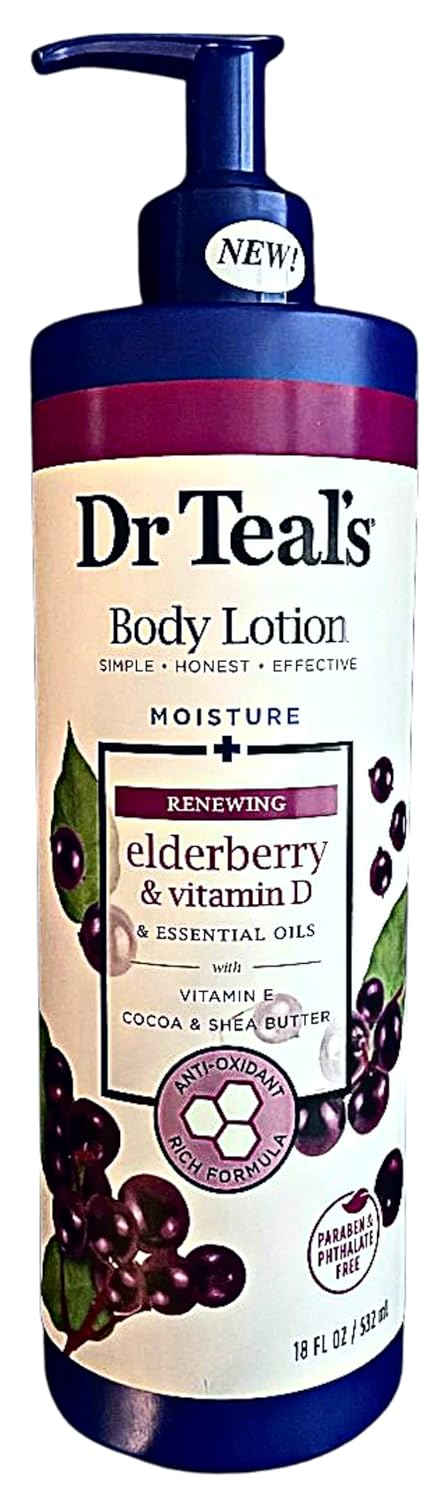 DR TEALS RENEWING ELDERBERRY & VITAMIN D COCOA AND SHEA BUTTER BODY LOTION