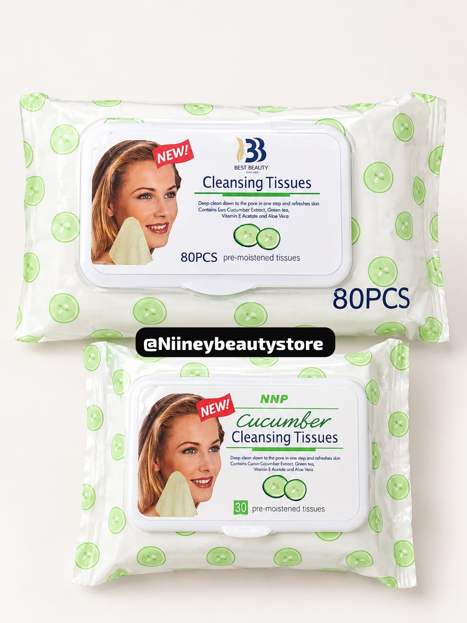 Cucumber facial wipes