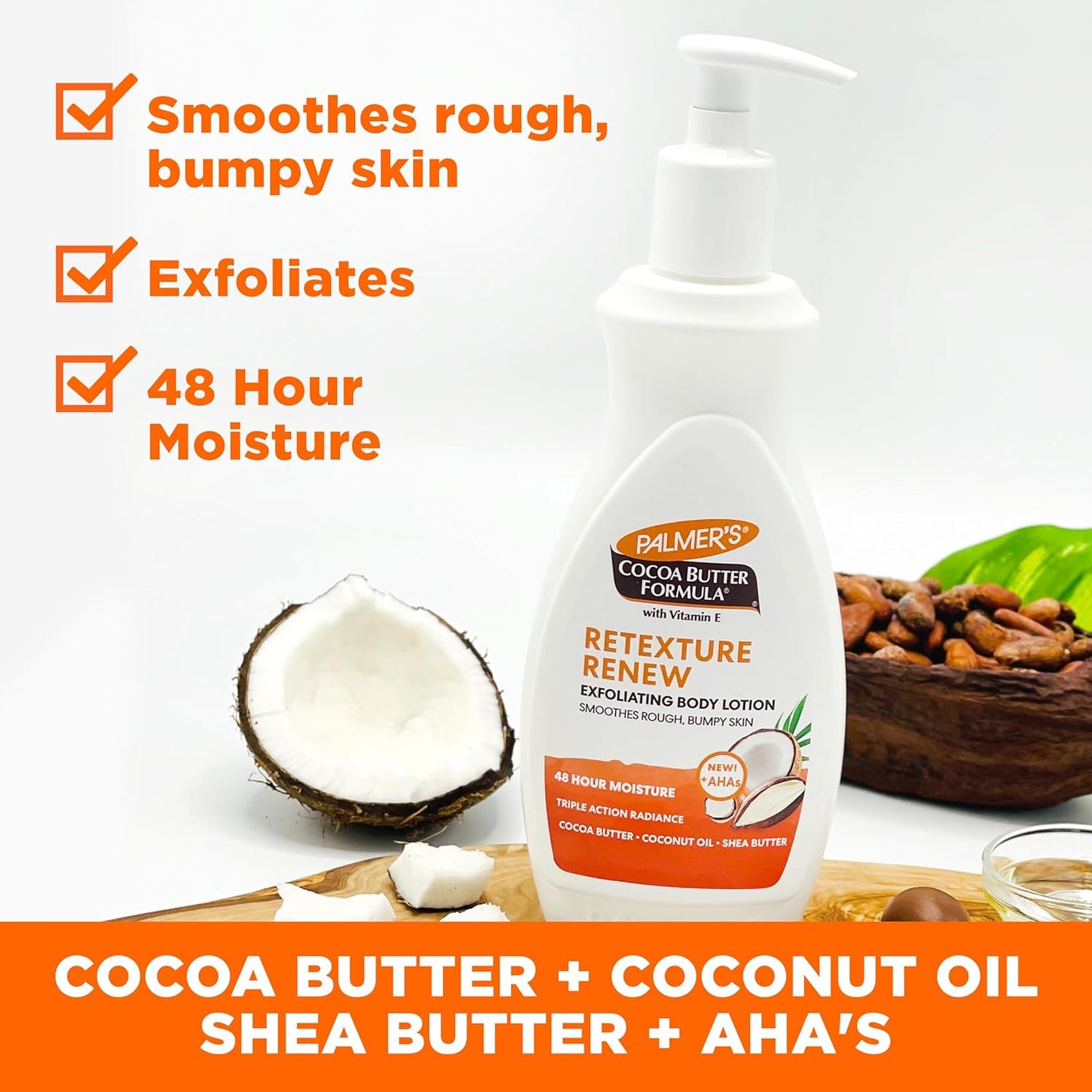 PALMER'S COCOA BUTTER FORMULA - VITAMIN E SMOOTH RADIANT EXFOLIATING BODY LOTION