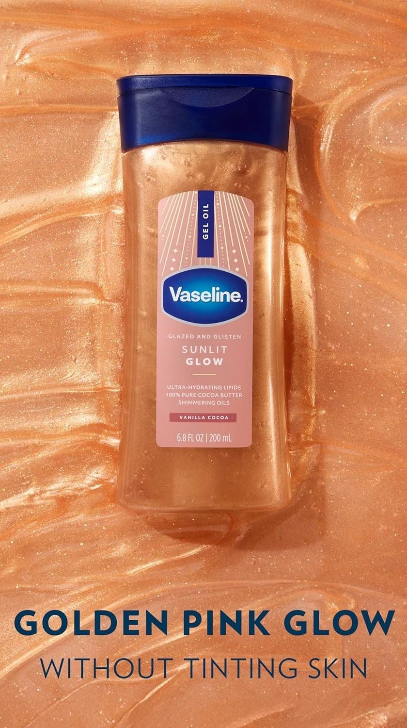 Vaseline sunlit glow shimmering oil