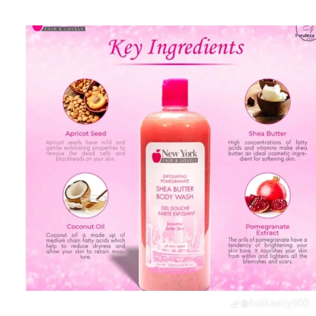 New York lightening pomegranate shea butter body wash