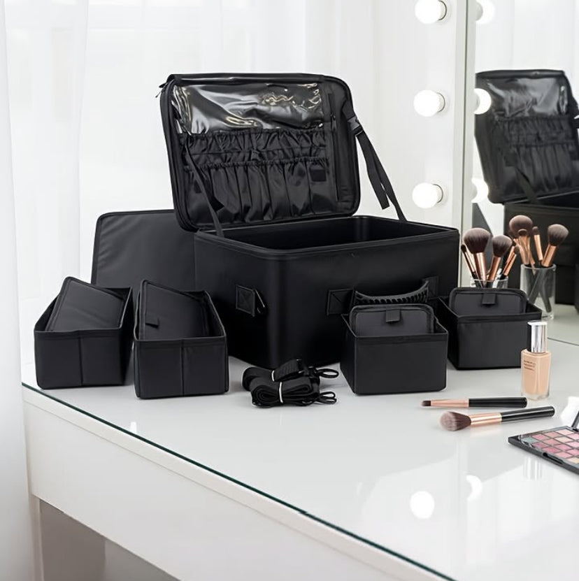 MAKEUP LAPTOP BAG WITH OPEN POUCHES