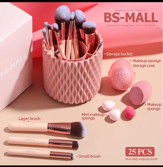 BS-MALL 25 PIECES BRUSH SET WITH STORAGE BUCKET AND BLENDERS