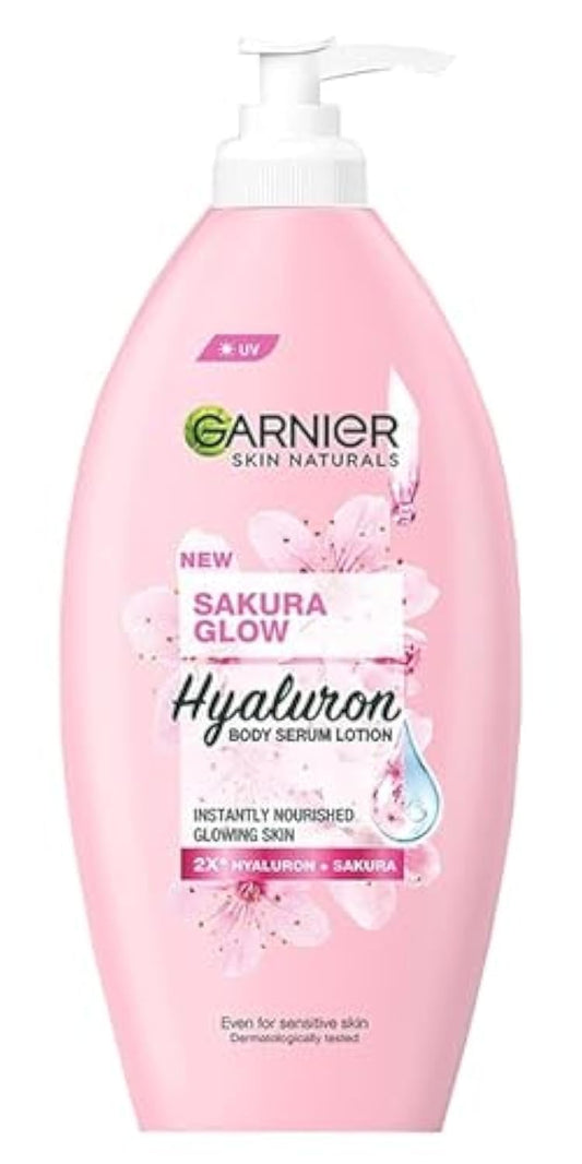 Garnier Sakura Glow Hyaluron Body Serum Lotion, Instantly Nourished Glowing Skin