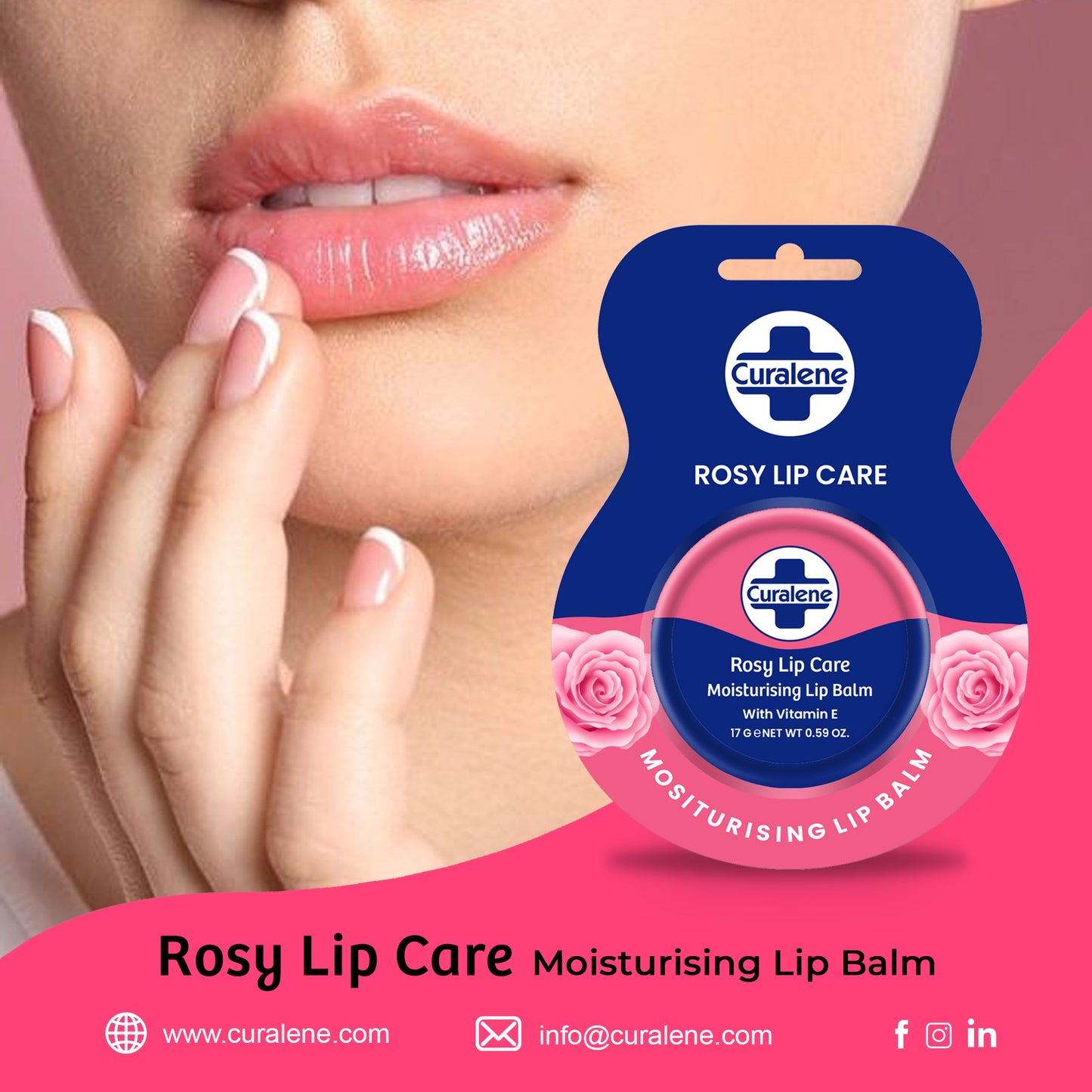 CURALENE - ROSY LIP CARE MOISTURIZING LIP BALM