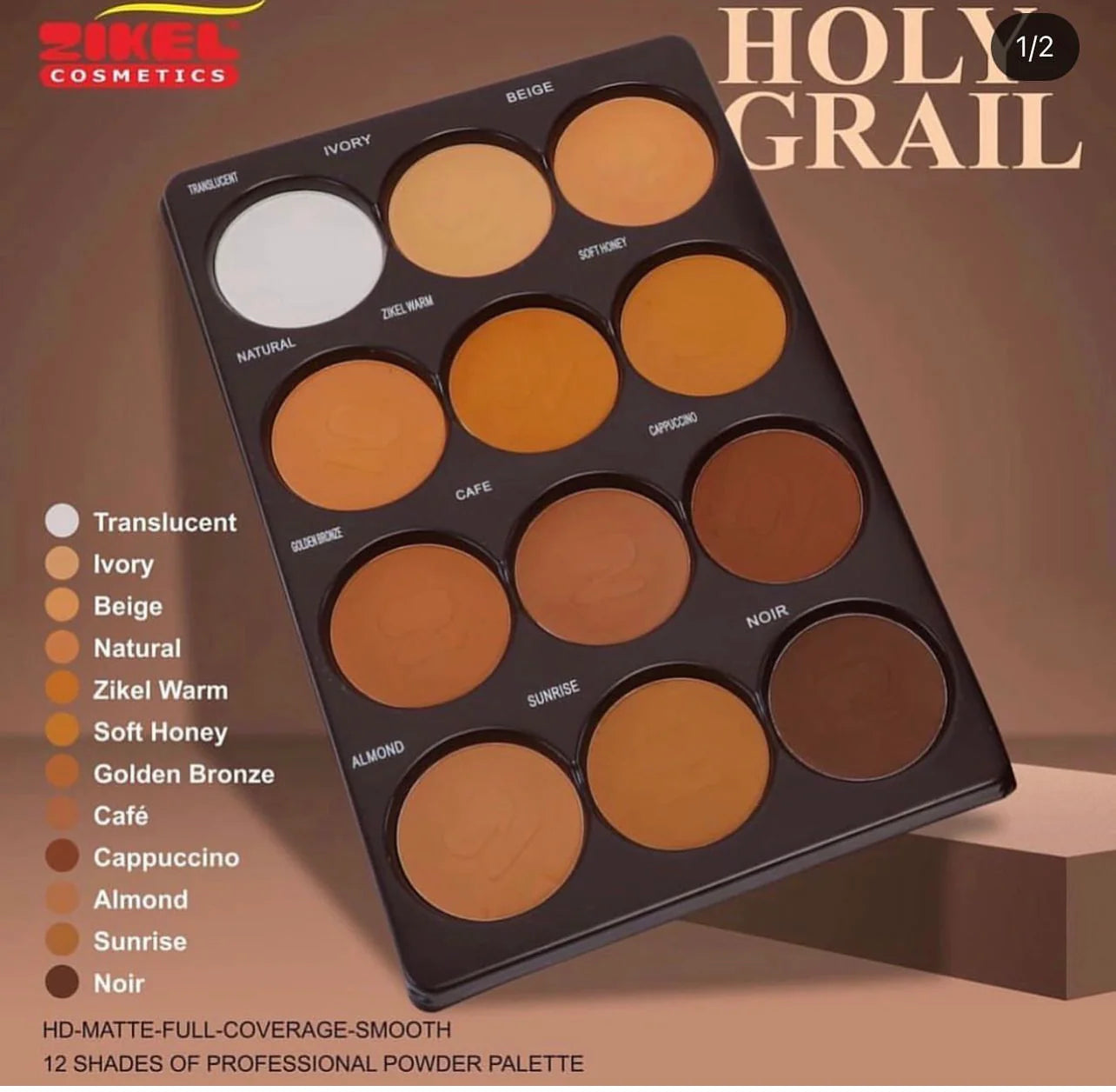 ZIKEL HOLY GRAIL MATTE FULL COVERAGE POWDER PALETTE