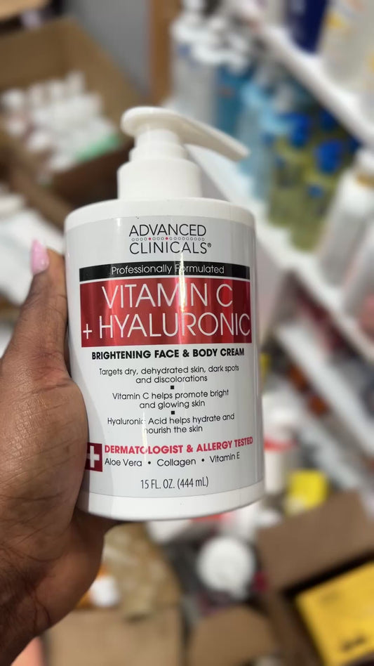 Advanced Clinicals Vitamin C + Hyaluronic Body Cream