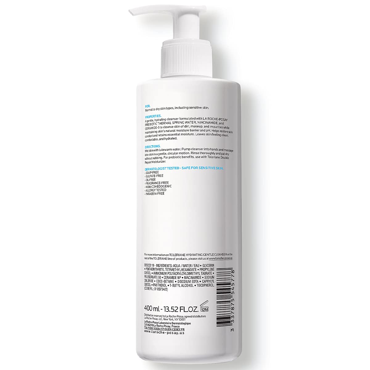 LA ROCHE-POSAY TOLERAINE HYDRATING GENTLE CLEANSER