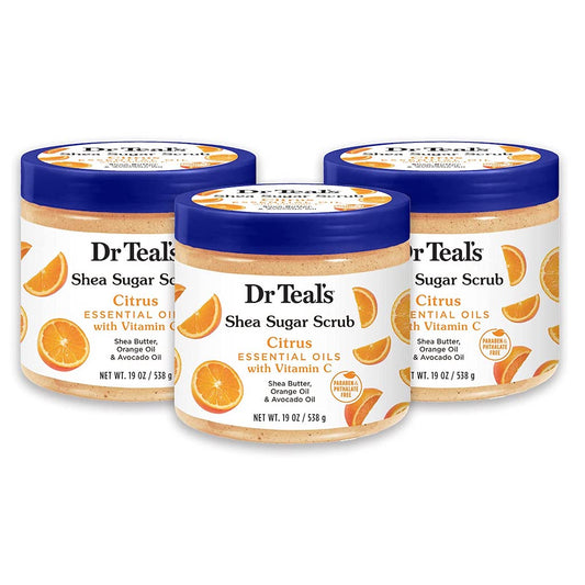 DR TEALS SHEA SUGAR SCRUB CITRUS ESSENTIAL OILS WITH VITAMIN C